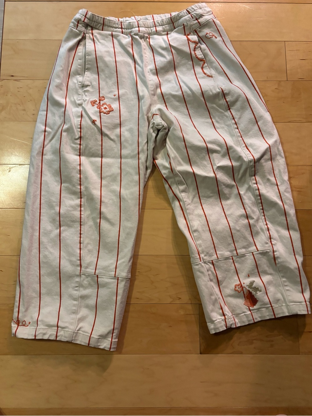 Anthropologie Pilcro Izzie pull on barrel pants striped edition XL - Picture 5 of 12